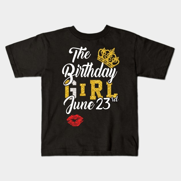 The Birthday Girl June 23rd Kids T-Shirt by ladonna marchand